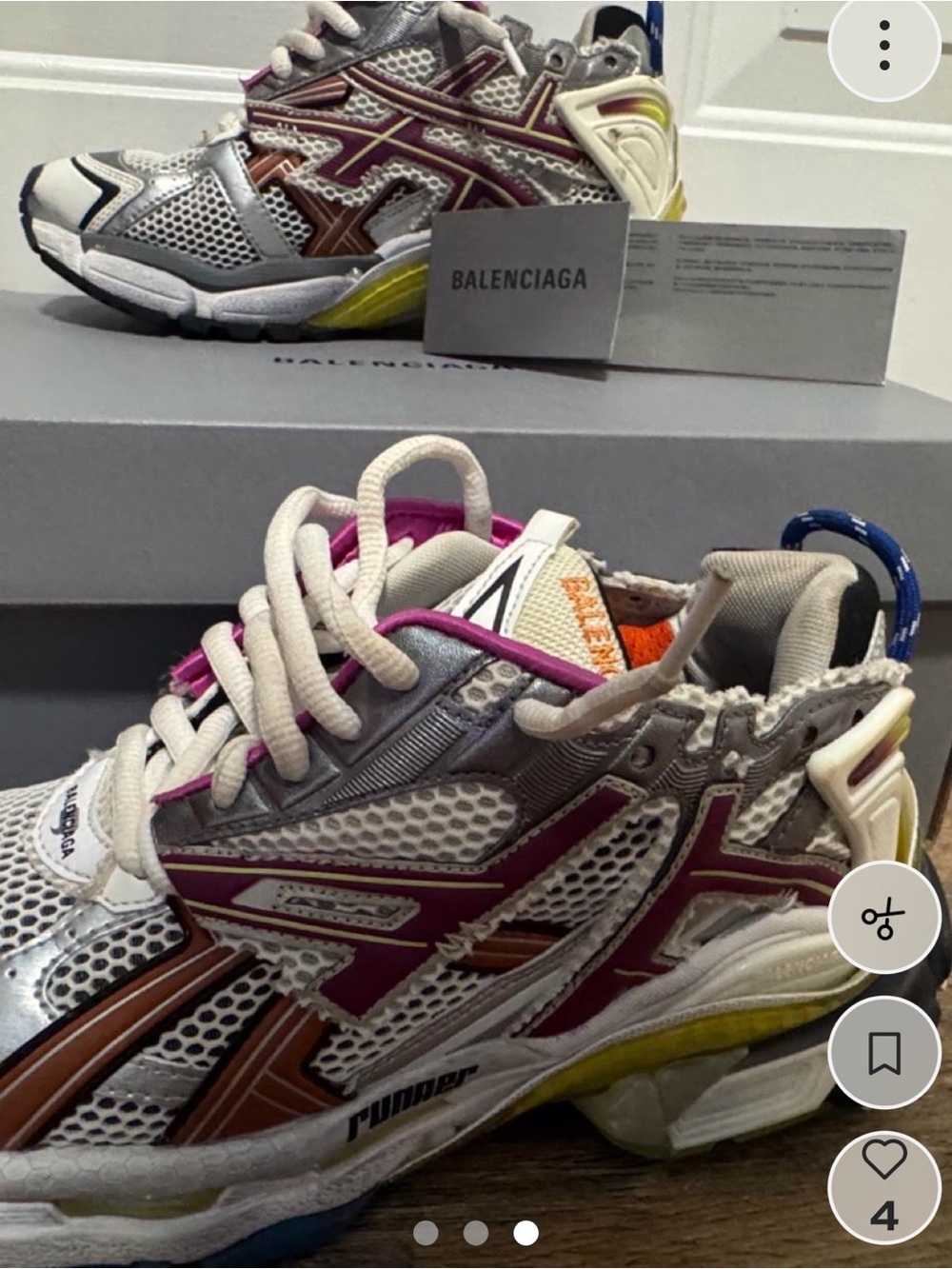 Balenciaga womens Multicolor Mesh Runner Sneakers
